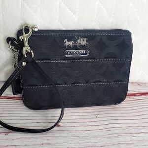 Coach Black Logo Wristlet
